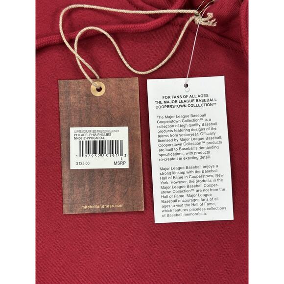 Philadelphia Phillies Hoodie Mens Large Red MLB Baseball John Kruk Cooperstown - Picture 7 of 13